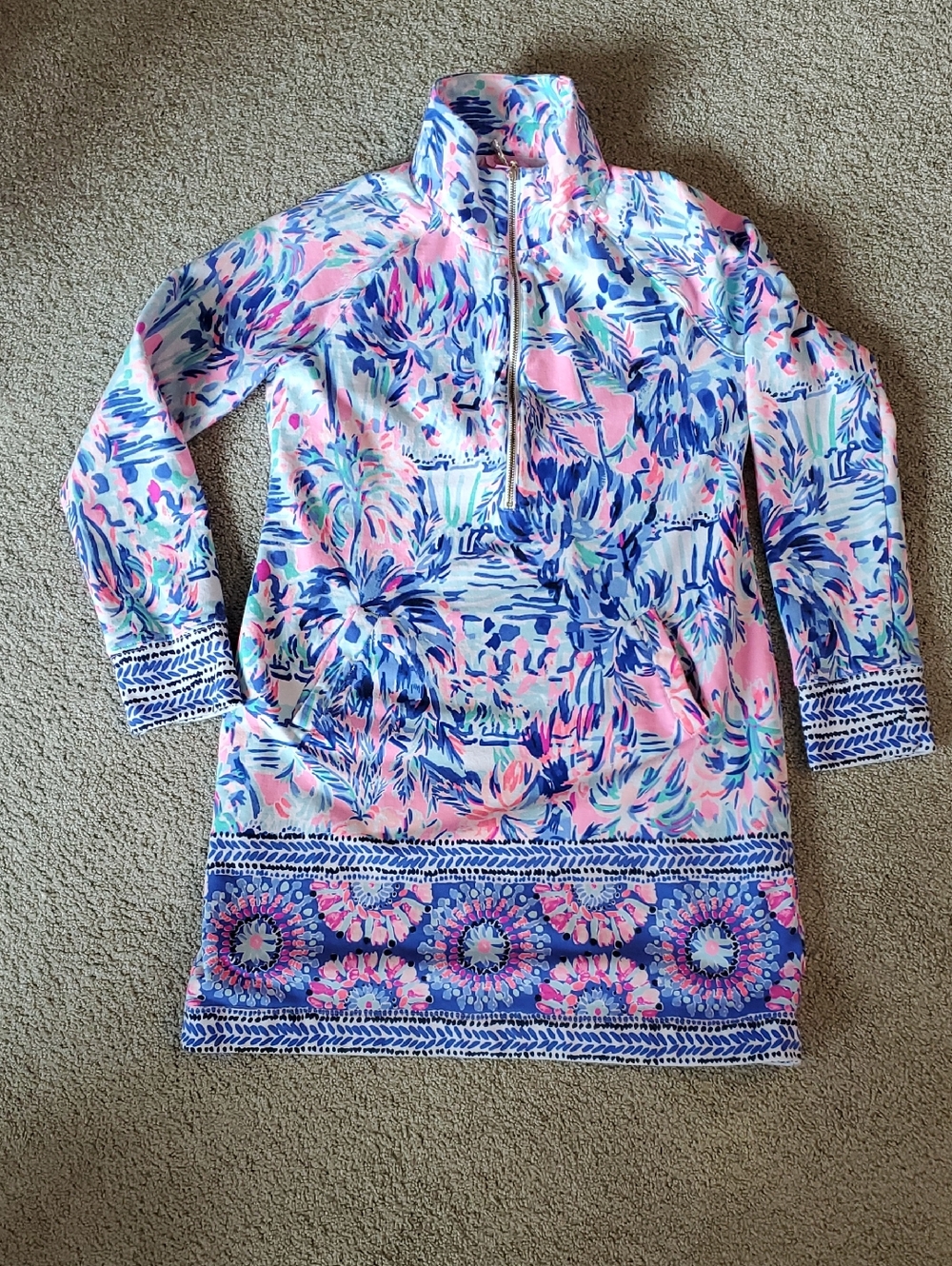Lilly Pulitzer Pink and Blue Tropical Coverup Dress